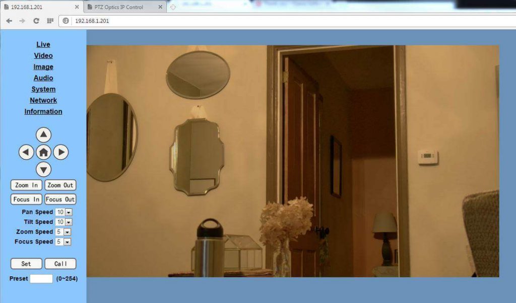 Built in Camera Control Software
