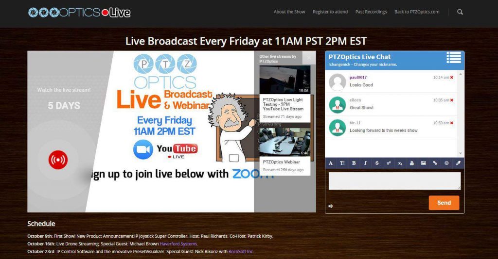 PTZOptics YouTube Live Embedding a Video
