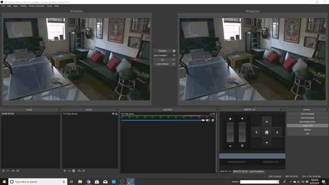 Dockable Camera Control Modules in OBS