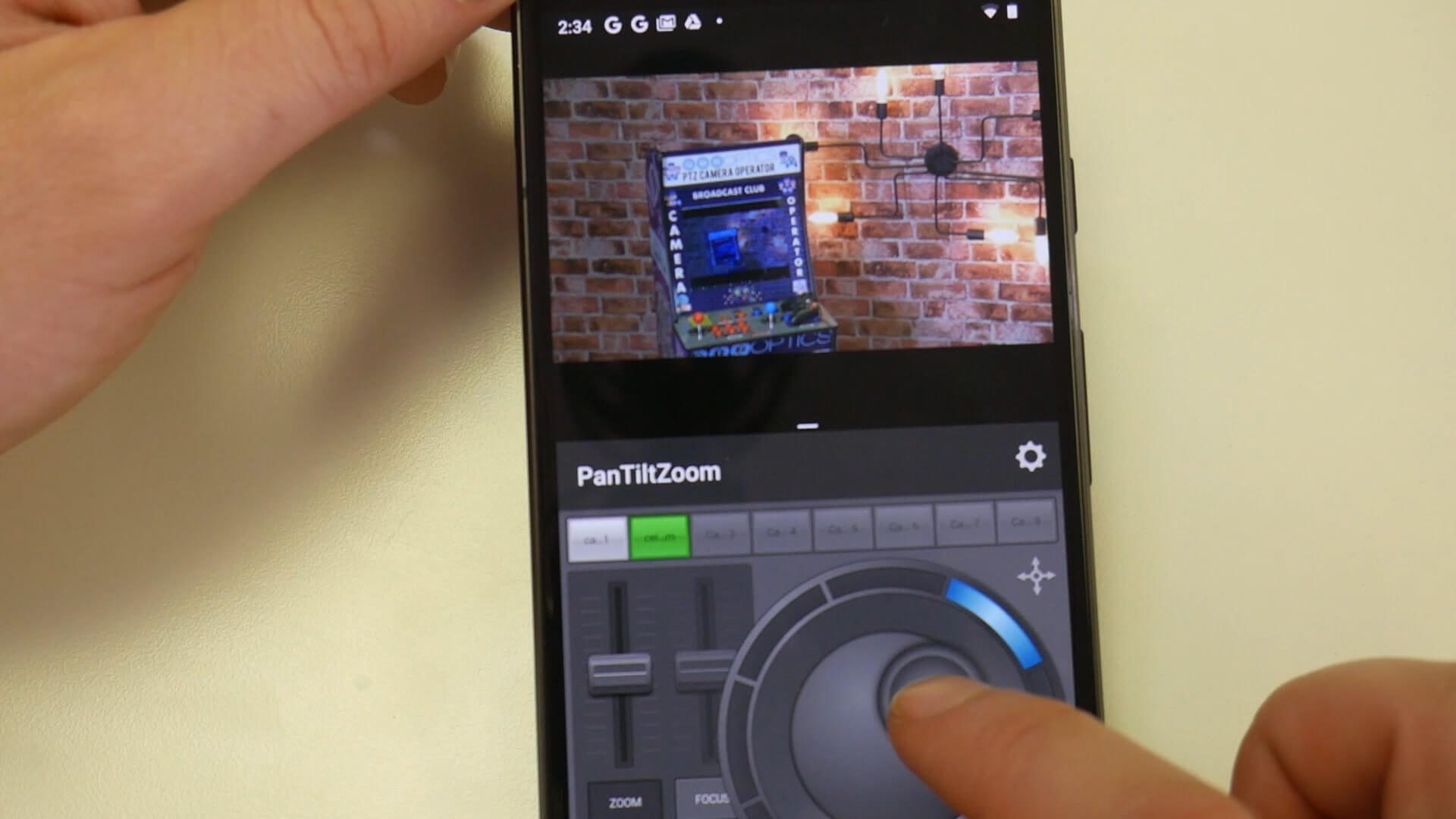 Android PTZ Camera Controls with Live Video Preview