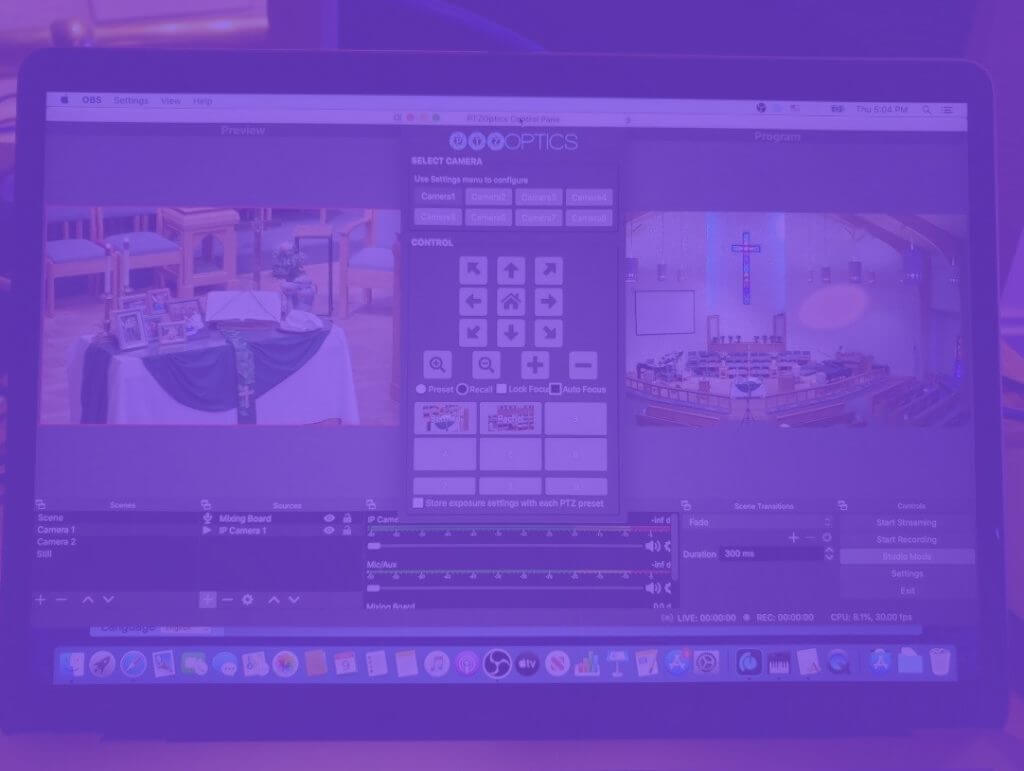 Setting up PTZ camera for church with OBS