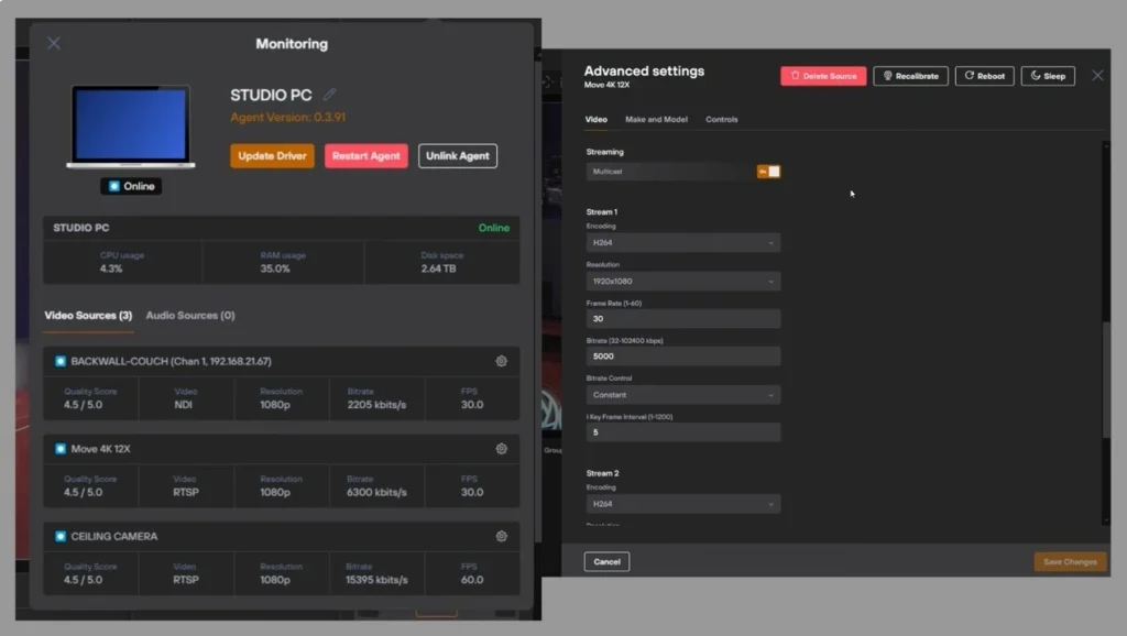 Adjusting Camera Bitrates for Live Streaming