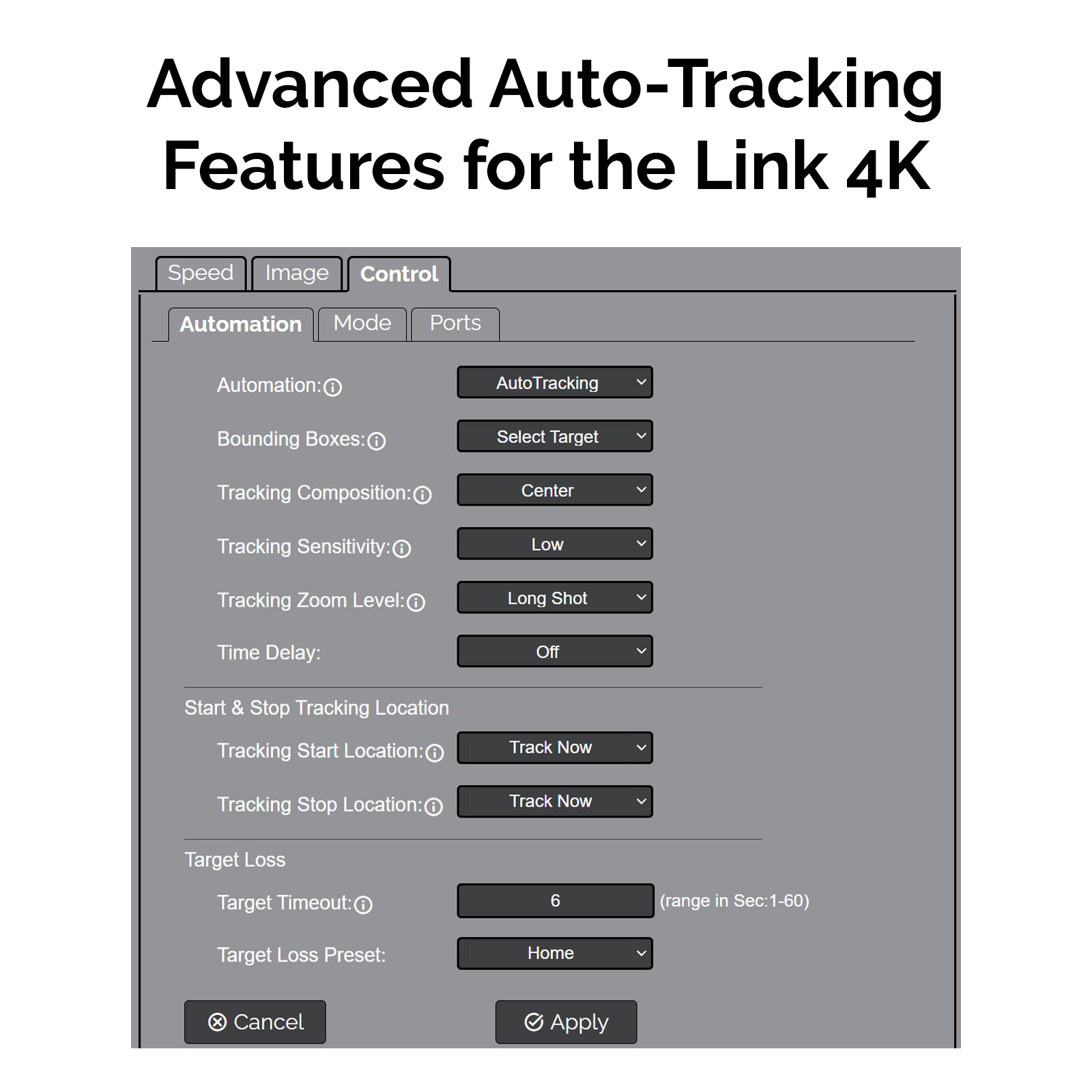 Advanced Auto-Tracking Features for the Link 4K