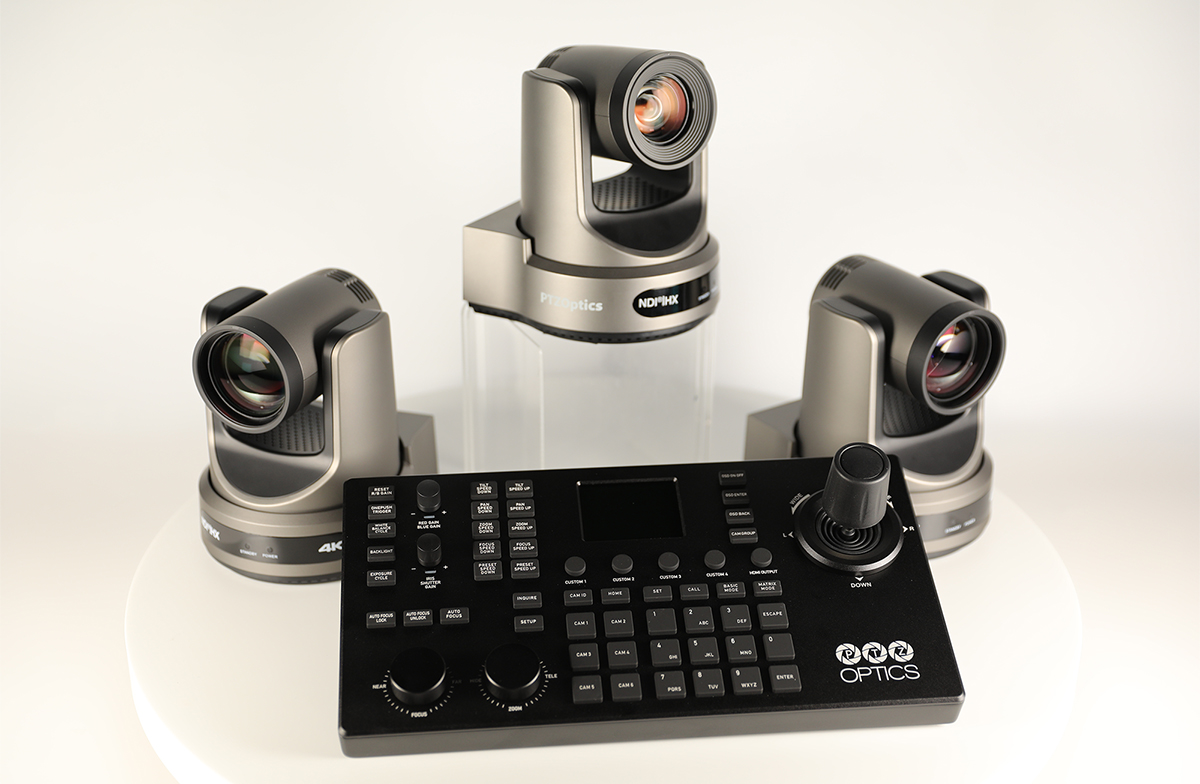Producer 4K bundle featuring three Move 4K cameras and a SuperJoy joystick