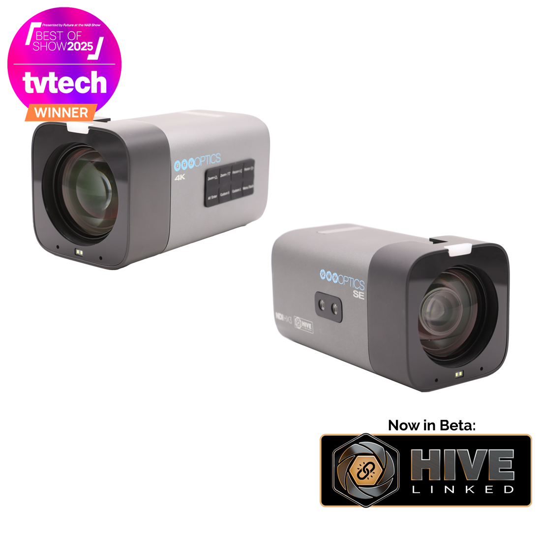Studio 4K and Studio SE cameras from PTZOptics with Hive-Linked